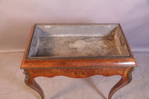 A VICTORIAN BURR WALNUT CELLORETTE - ADDITIONAL PHOTO 2