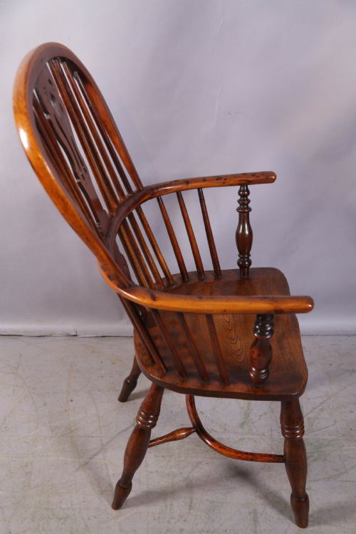 A YEW WOOD HIGH BACK WINDSOR CHAIR ROCKLEY - ADDITIONAL PHOTO 1