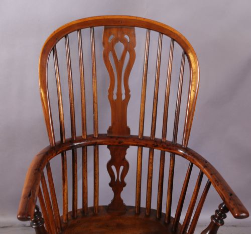 A YEW WOOD HIGH BACK WINDSOR CHAIR ROCKLEY - ADDITIONAL PHOTO 3