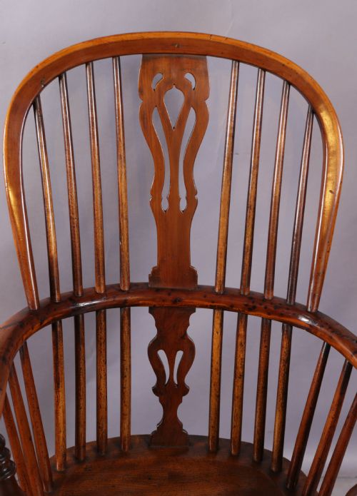 A YEW WOOD HIGH BACK WINDSOR CHAIR ROCKLEY - ADDITIONAL PHOTO 4