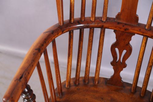 A YEW WOOD HIGH BACK WINDSOR CHAIR ROCKLEY - ADDITIONAL PHOTO 5