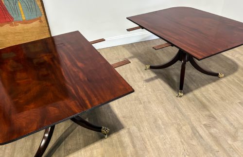 A SUPERB GEORGIAN TWIN PILLER DINING TABLE MAHOGANY - ADDITIONAL PHOTO 1