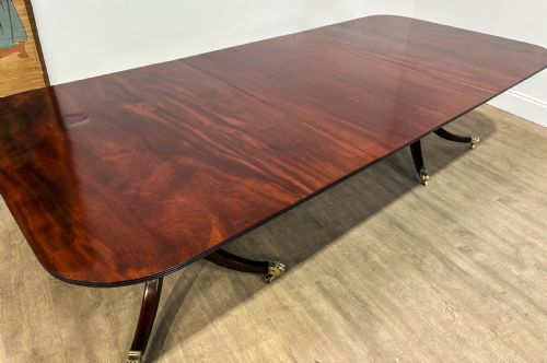 A SUPERB GEORGIAN TWIN PILLER DINING TABLE MAHOGANY - ADDITIONAL PHOTO 9