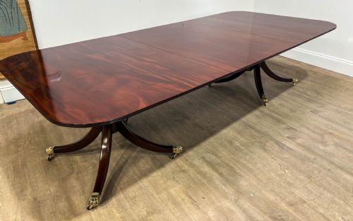 A SUPERB GEORGIAN TWIN PILLER DINING TABLE MAHOGANY - ADDITIONAL PHOTO 10