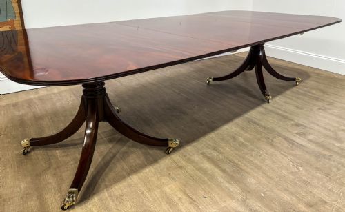 A SUPERB GEORGIAN TWIN PILLER DINING TABLE MAHOGANY - ADDITIONAL PHOTO 11