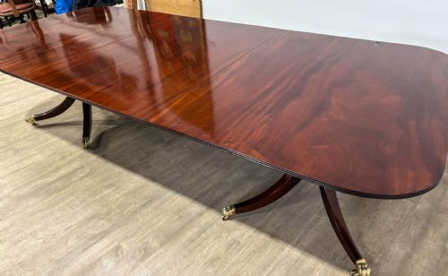 A SUPERB GEORGIAN TWIN PILLER DINING TABLE MAHOGANY - ADDITIONAL PHOTO 14