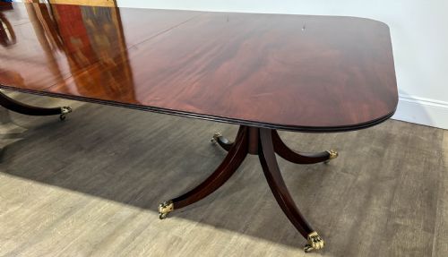 A SUPERB GEORGIAN TWIN PILLER DINING TABLE MAHOGANY - ADDITIONAL PHOTO 19