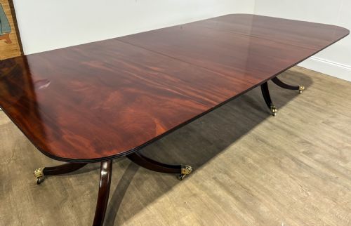 A SUPERB GEORGIAN TWIN PILLER DINING TABLE MAHOGANY - ADDITIONAL PHOTO 20