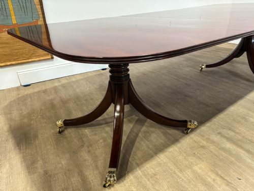 A SUPERB GEORGIAN TWIN PILLER DINING TABLE MAHOGANY - ADDITIONAL PHOTO 22
