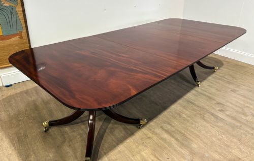 A SUPERB GEORGIAN TWIN PILLER DINING TABLE MAHOGANY - ADDITIONAL PHOTO 24