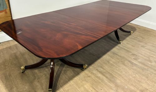 A SUPERB GEORGIAN TWIN PILLER DINING TABLE MAHOGANY - ADDITIONAL PHOTO 25