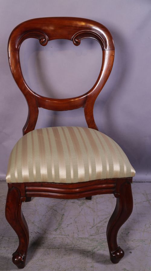 A GOOD SET OF 10 VICTORIAN MAHOGANY BALLOON BACK DINING CHAIRS - ADDITIONAL PHOTO 6
