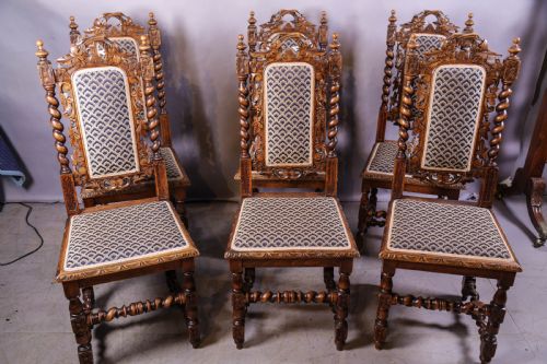 a set of 6 victorian carved dining chairs - CATEGORY: ANTIQUE CHAIRS - DATED 19TH CENTURY