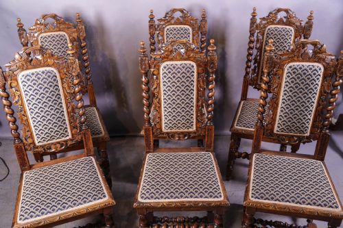 A SET OF 6 VICTORIAN CARVED DINING CHAIRS - ADDITIONAL PHOTO 1