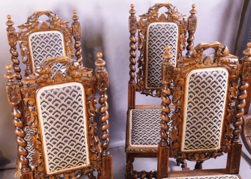 A SET OF 6 VICTORIAN CARVED DINING CHAIRS - ADDITIONAL PHOTO 2