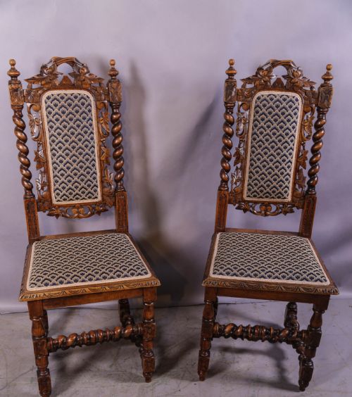 A SET OF 6 VICTORIAN CARVED DINING CHAIRS - ADDITIONAL PHOTO 4