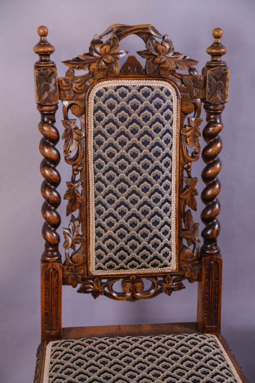 A SET OF 6 VICTORIAN CARVED DINING CHAIRS - ADDITIONAL PHOTO 7