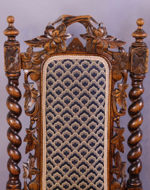 A SET OF 6 VICTORIAN CARVED DINING CHAIRS - ADDITIONAL PHOTO 8