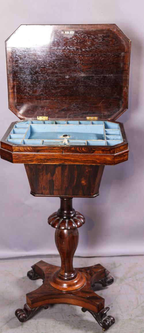 A VICTORIAN ROSEWOOD SEWING STAND - ADDITIONAL PHOTO 1
