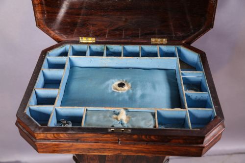A VICTORIAN ROSEWOOD SEWING STAND - ADDITIONAL PHOTO 3