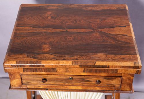 A VICTORIAN SEWING GAMES TABLE ROSEWOOD - ADDITIONAL PHOTO 1