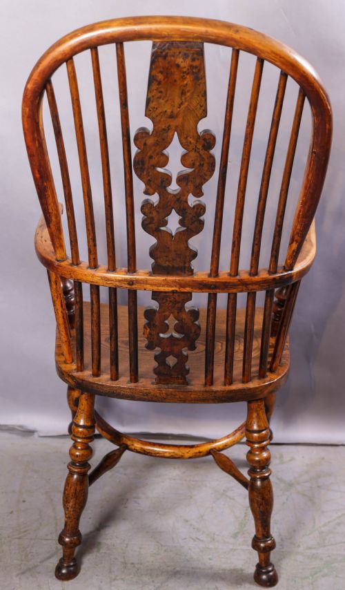 A SUPER YEW WOOD HIGH BACK WINDSOR CHAIR BY ALLSOP - ADDITIONAL PHOTO 2
