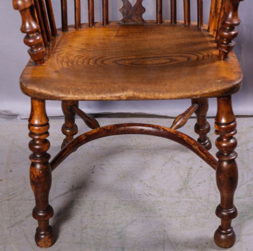 A SUPER YEW WOOD HIGH BACK WINDSOR CHAIR BY ALLSOP - ADDITIONAL PHOTO 4