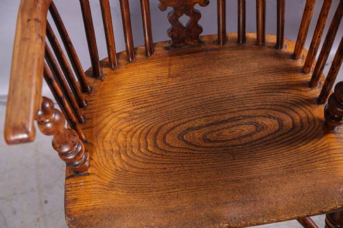 A SUPER YEW WOOD HIGH BACK WINDSOR CHAIR BY ALLSOP - ADDITIONAL PHOTO 9