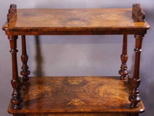 A VICTORIAN BURR WALNUT MUSIC CABINET INLAID - ADDITIONAL PHOTO 2