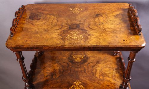 A VICTORIAN BURR WALNUT MUSIC CABINET INLAID - ADDITIONAL PHOTO 5