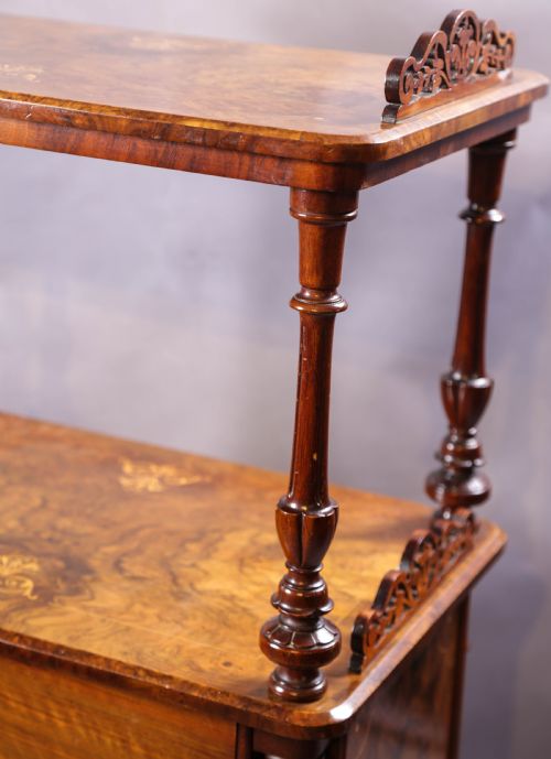 A VICTORIAN BURR WALNUT MUSIC CABINET INLAID - ADDITIONAL PHOTO 11