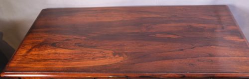 A SUPER QUALITY LIBRARY TABLE IN ROSEWOOD 3 DRAWERS - ADDITIONAL PHOTO 3