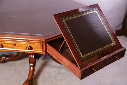 A RARE VICTORIAN MAHOGANY RENT TABLE - ADDITIONAL PHOTO 6