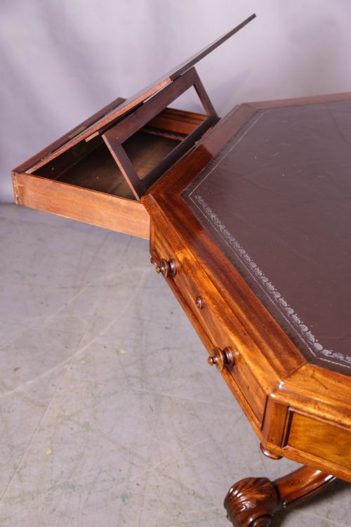 A RARE VICTORIAN MAHOGANY RENT TABLE - ADDITIONAL PHOTO 10