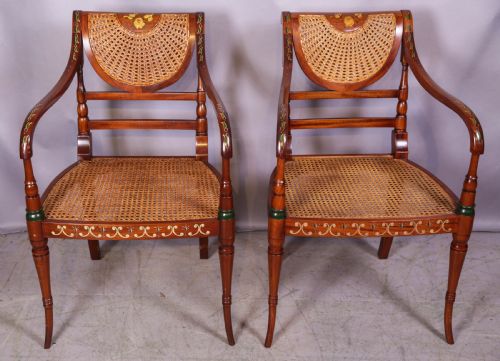 a superb pair of painted armchairs - CATEGORY: ANTIQUE CHAIRS - DATED EDWARDIAN