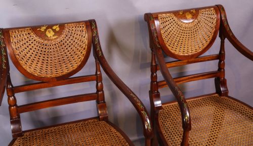 A SUPERB PAIR OF PAINTED ARMCHAIRS - ADDITIONAL PHOTO 1