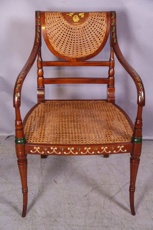 A SUPERB PAIR OF PAINTED ARMCHAIRS - ADDITIONAL PHOTO 2
