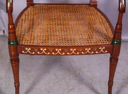 A SUPERB PAIR OF PAINTED ARMCHAIRS - ADDITIONAL PHOTO 5