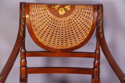 A SUPERB PAIR OF PAINTED ARMCHAIRS - ADDITIONAL PHOTO 6