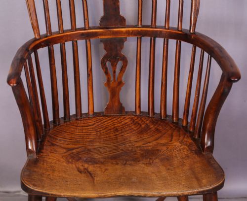 A YEW WOOD WINDSOR CHAIR WILLIAM WHEATLAND - ADDITIONAL PHOTO 3