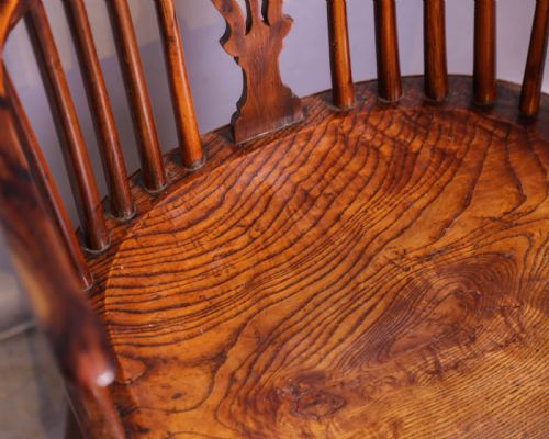 A YEW WOOD WINDSOR CHAIR WILLIAM WHEATLAND - ADDITIONAL PHOTO 7