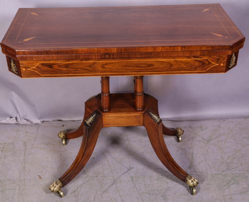a regency period card table in rosewood - CATEGORY: ANTIQUE TABLES - DATED REGENCY