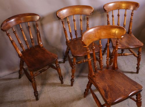 A GOOD NEAR SET OF 4 WORKSOP MADE KITCHEN CHAIRS RARE MODEL - ADDITIONAL PHOTO 1