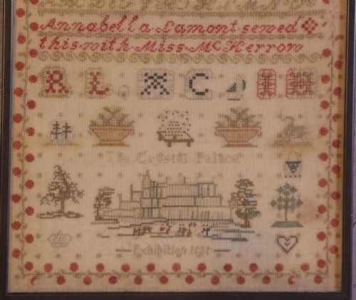NEEDLEWORK SAMPLER ANNABELLA SAMON CHRISTAL PALACE 1851 61 - ADDITIONAL PHOTO 2