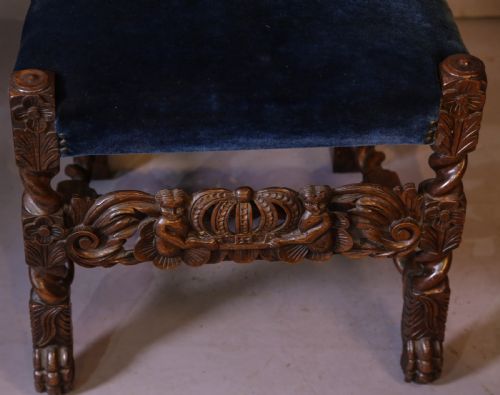 A SET OF 6 CAROLEON STYLE CHAIRS HEAVILY CARVED WALNUT - ADDITIONAL PHOTO 8