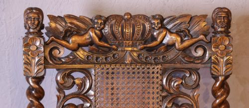 A SET OF 6 CAROLEON STYLE CHAIRS HEAVILY CARVED WALNUT - ADDITIONAL PHOTO 18