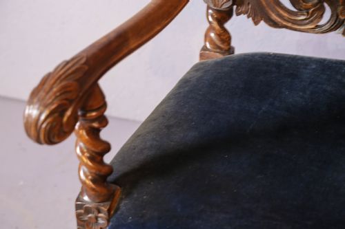 A SET OF 6 CAROLEON STYLE CHAIRS HEAVILY CARVED WALNUT - ADDITIONAL PHOTO 19
