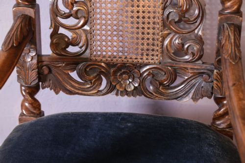 A SET OF 6 CAROLEON STYLE CHAIRS HEAVILY CARVED WALNUT - ADDITIONAL PHOTO 20