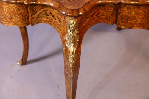 A SUPERB FRENCH MARQUETRY CENTRE TABLE BURR WALNUT SUPERBLY INLAID - ADDITIONAL PHOTO 13