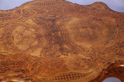 A SUPERB FRENCH MARQUETRY CENTRE TABLE BURR WALNUT SUPERBLY INLAID - ADDITIONAL PHOTO 14